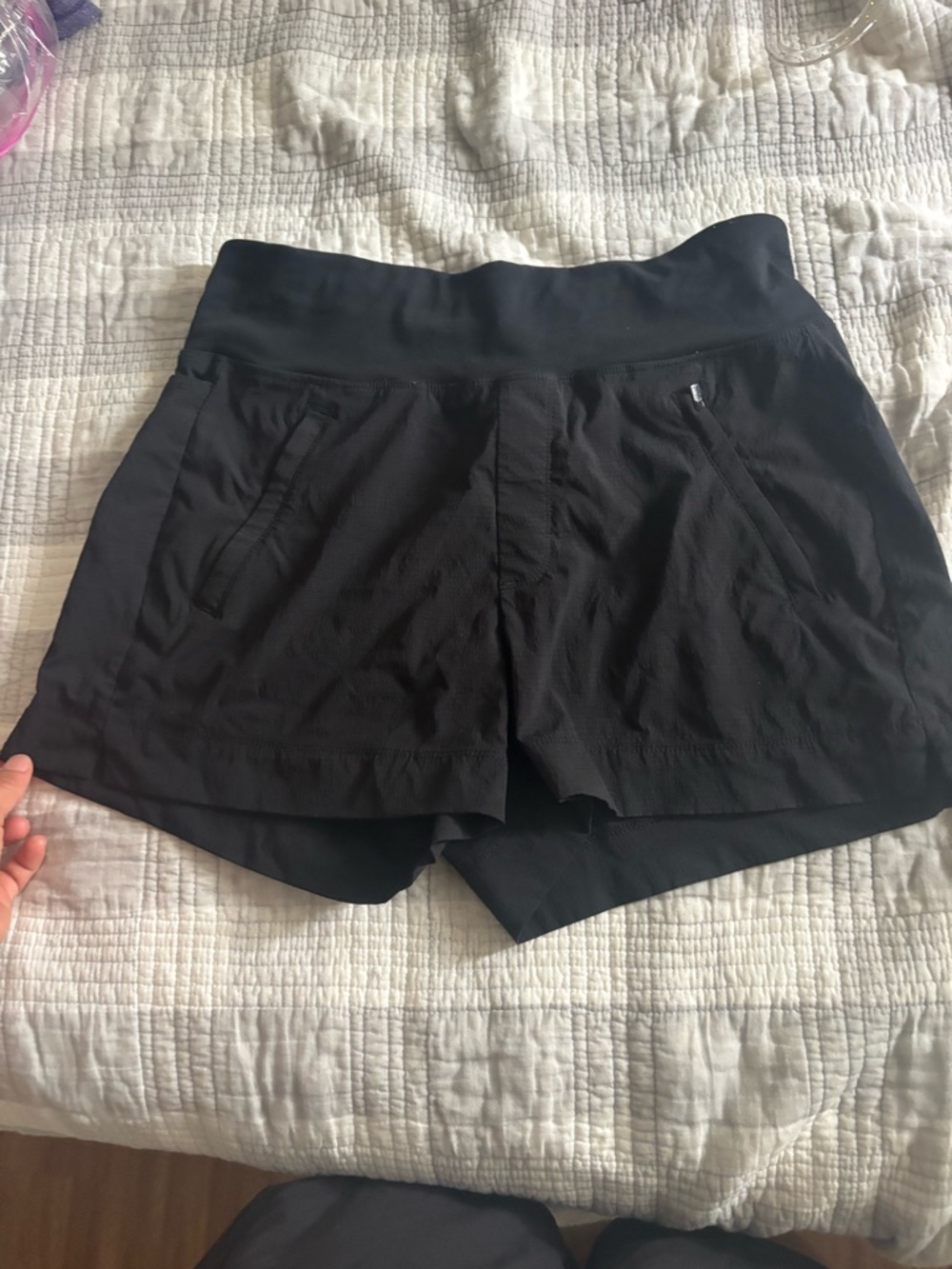 Athleta Black Layered Running Shorts